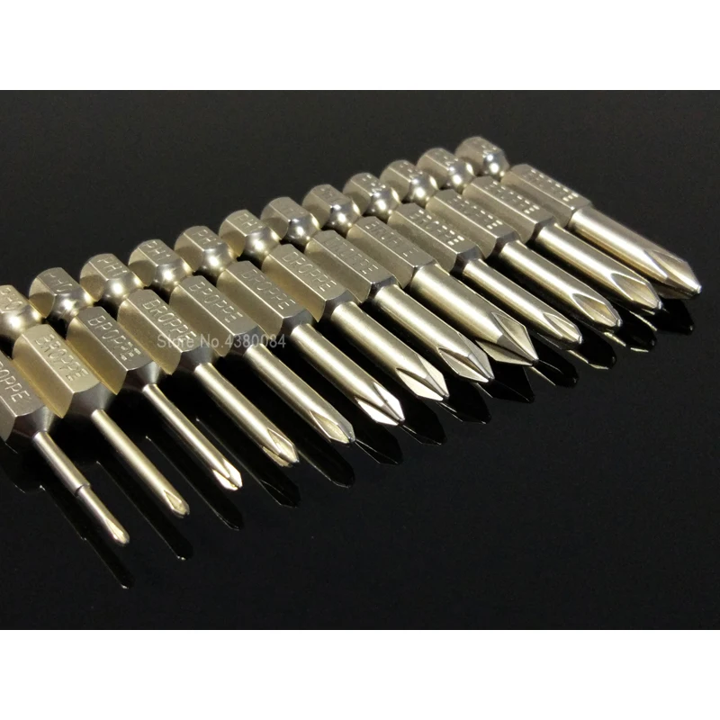 Juego de brocas magnéticas para destornillador Phillips, herramientas manuales eléctricas, vástago hexagonal S2 PH00/PH0/PH1/PH2, 50MM, 1/4 ", 13 unidades