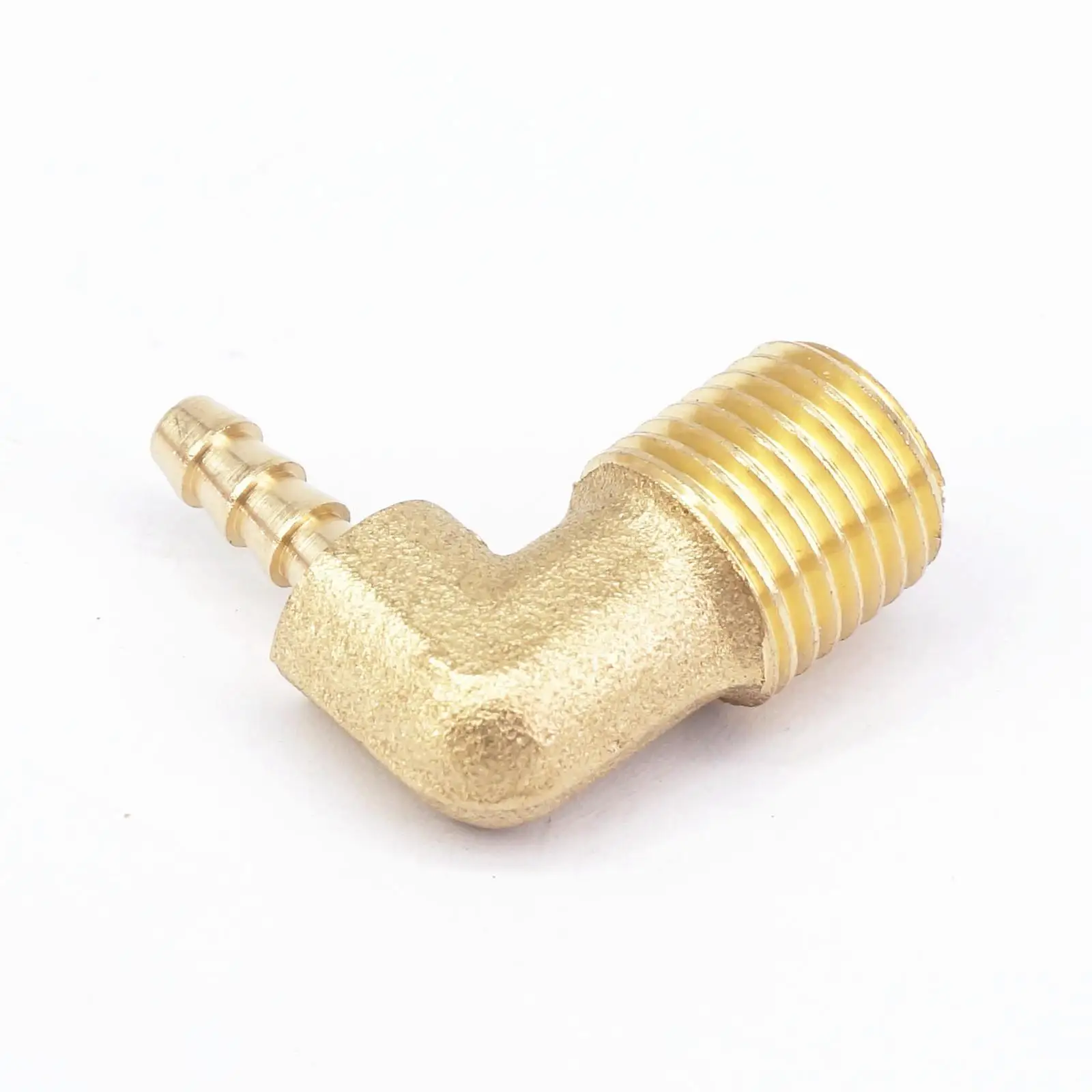 

1/4" NPT Male x 3/16" Hose Barb Tail Elbow Brass Fuel Fitting Connector Adapter