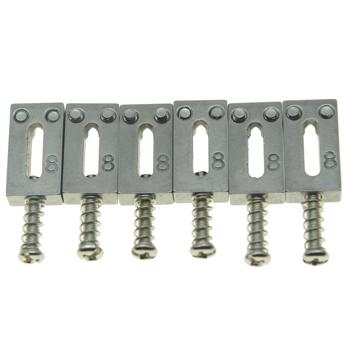 KAISH Set of 6 Stainless Steel Saddles Guitar Bridge Saddle 10.5mm/10.8mm String Spacing for ST TL Guitars