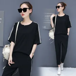 2023 korean style women fashion clothing summer clothes for two piece set top and pants 2 piece sets womens outfits tracksuit