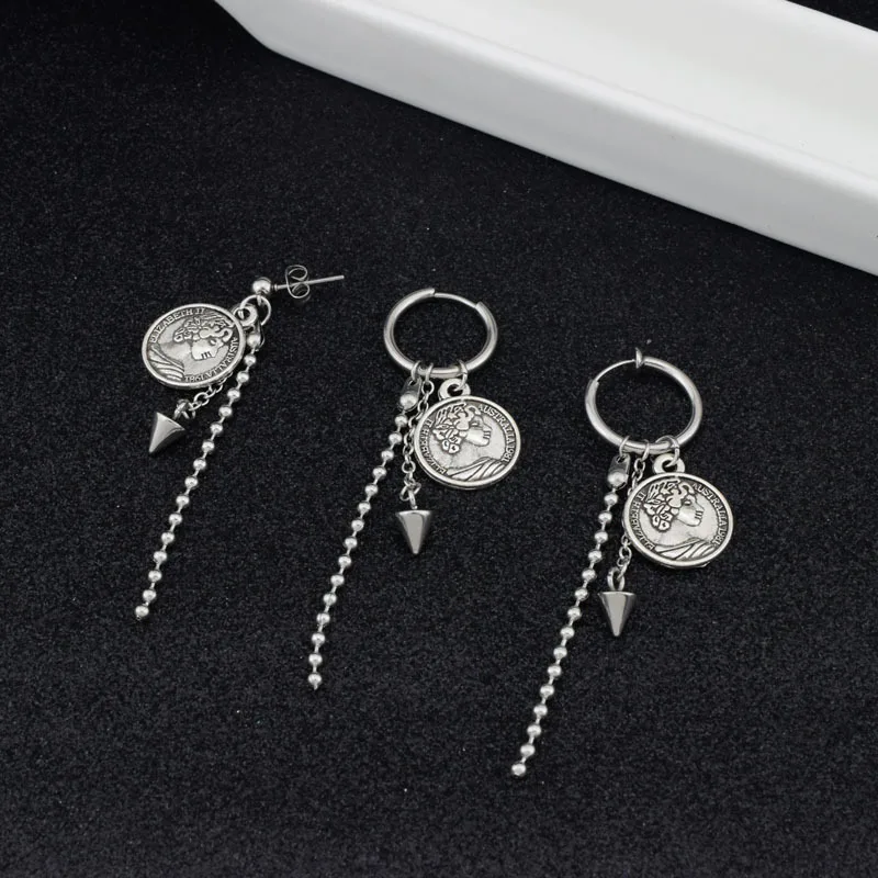 2019 GO T7 Lin in Fan Jin Youqian with retro beauty portrait tassel long earrings Face thin earrings ear earrings mens
