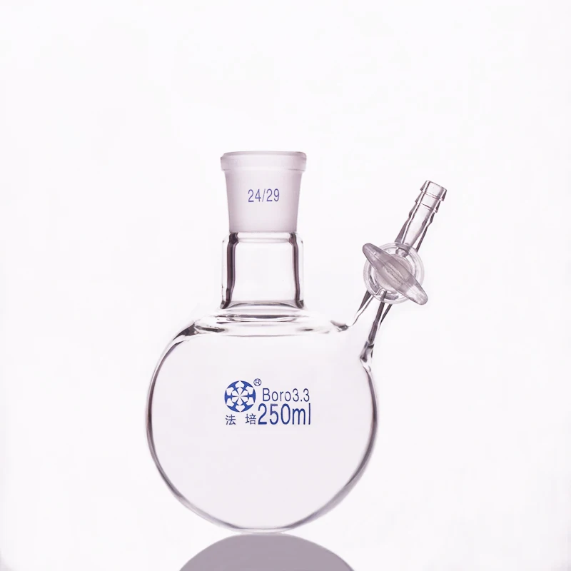 

Single standard ground mouth reaction ball bottle,Capacity 250ml,Joint 24/29,Glass switch valve,Reaction flask