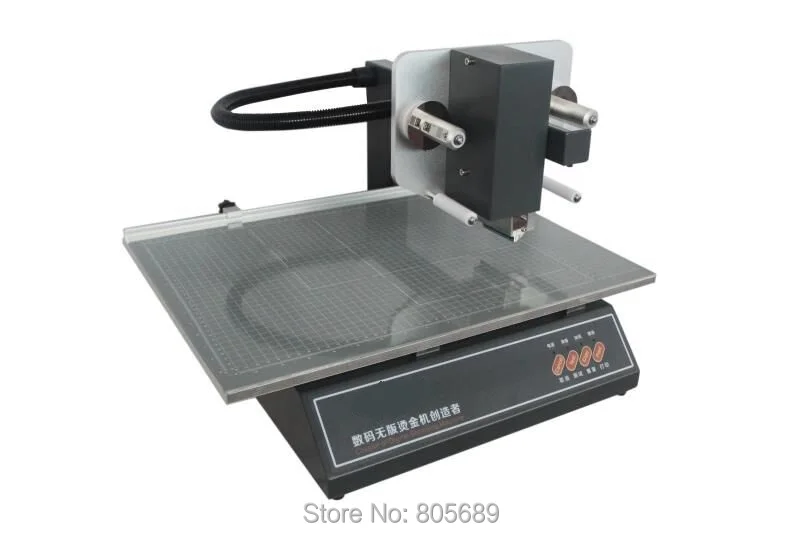 

Sample hotstamping gold paper digital foil printer used 3050A desktop digital hot foil stamping machine