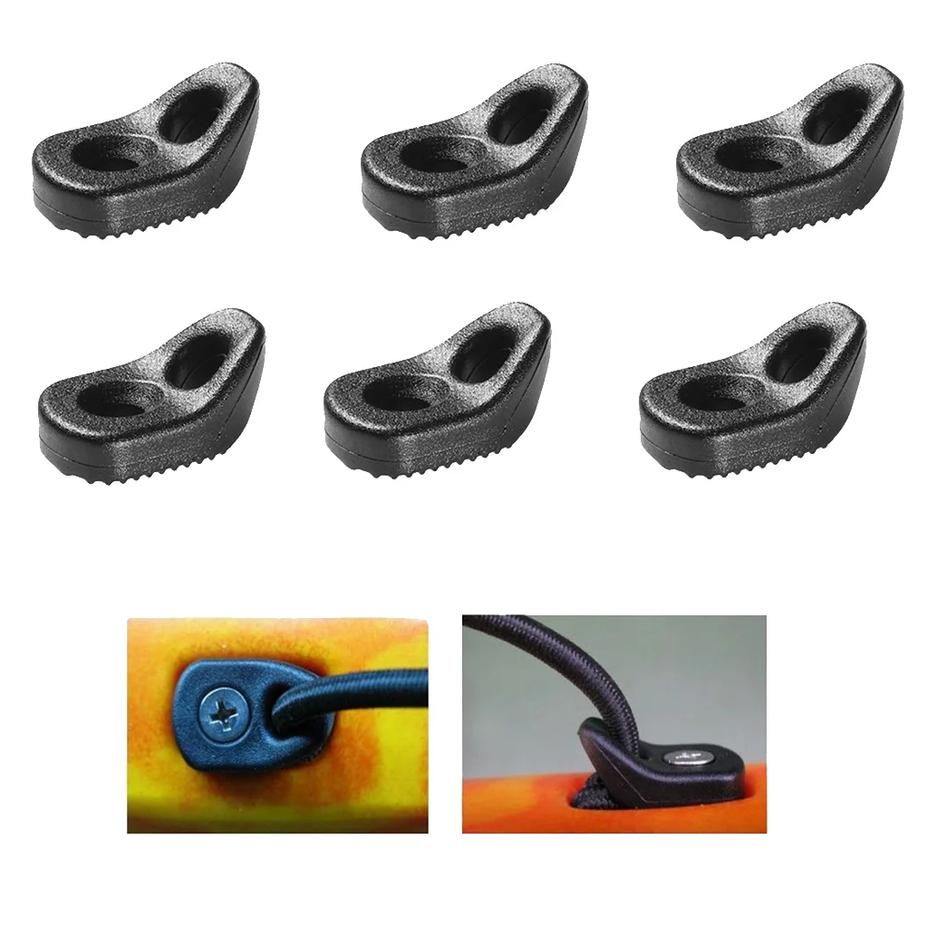 

Durable 6 Pcs Kayak Canoe Single Eyelet Tie Down Loop Safety Deck Fitting for Marine Kayaking Cano Fishing Boat Accessory Black