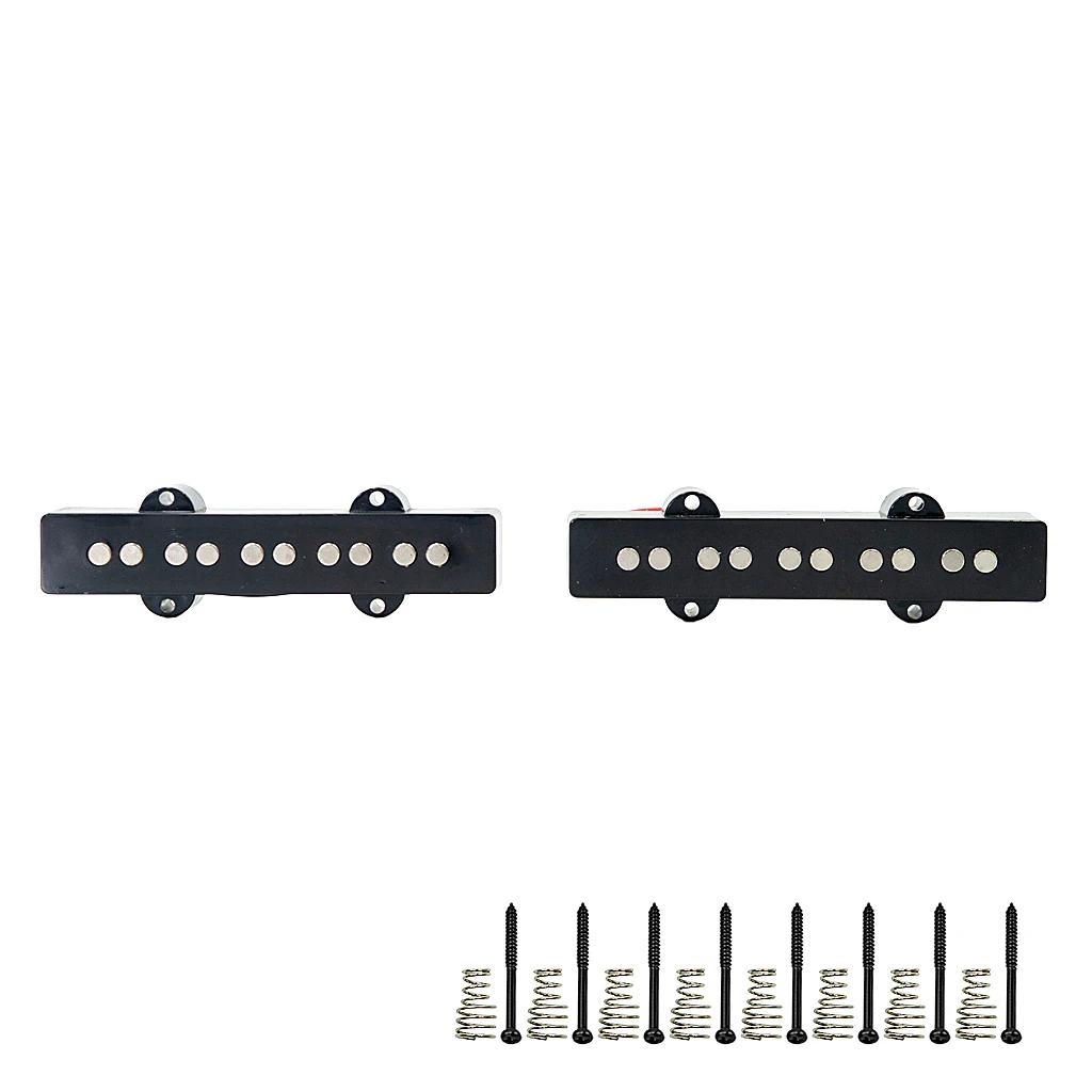 

2PCS Bass Pickups For 5 String Jazz JB Black Bridge Neck Open Single Coil Pickup Set Noiseless