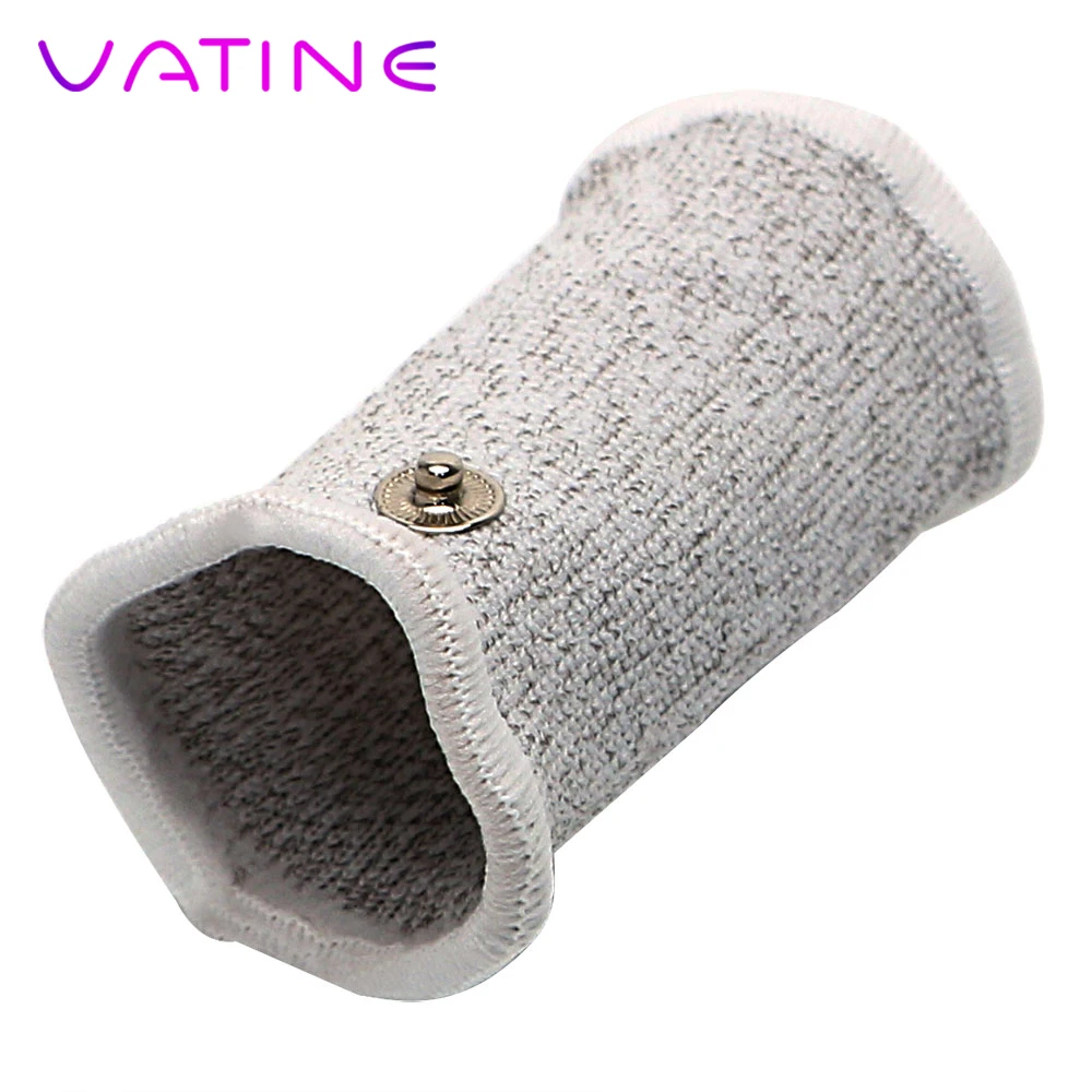 VATINE Electric Shock Penis Ring Cock Ring Therapy Massager Conductive Fiber Electro Stimulation Medical Sex Toys for Men