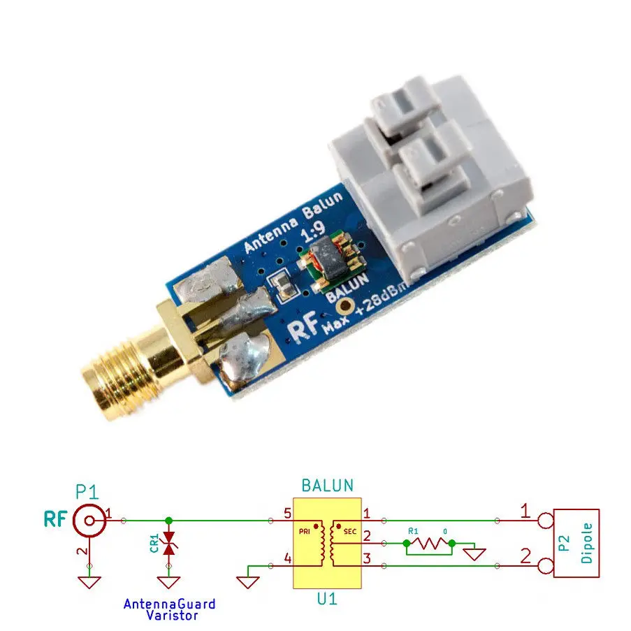 1:9 HF antenna Balun One Nine: Tiny Low-Cost 1:9 Balun frequency band; Long Wire HF Antenna RTL-SDR 160m-6m NEW