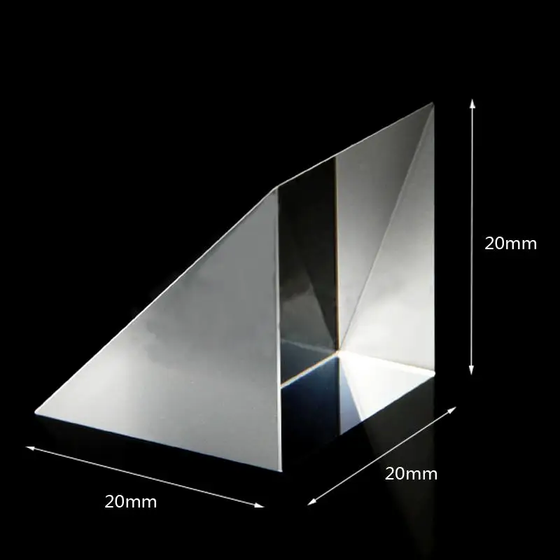 20x20x20mm Optical Glass Prisms Triangular Lsosceles Right Angle K9 Prisms Lens Optics