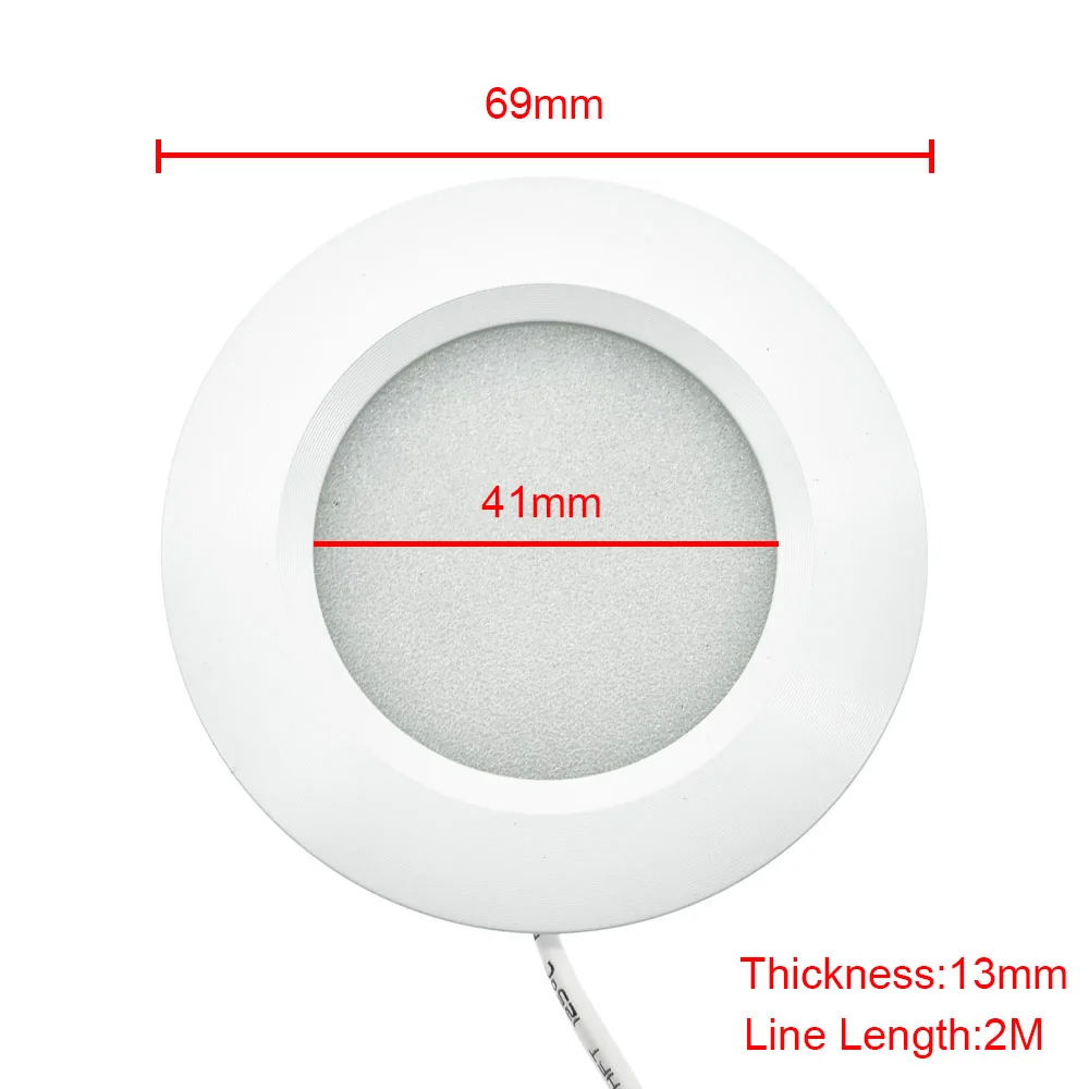 3W LED Dome light Car Interior Reading Lamp Alloy 12LED Ceiling Lamp For Caravan Bus Boat with 2 meters Wire