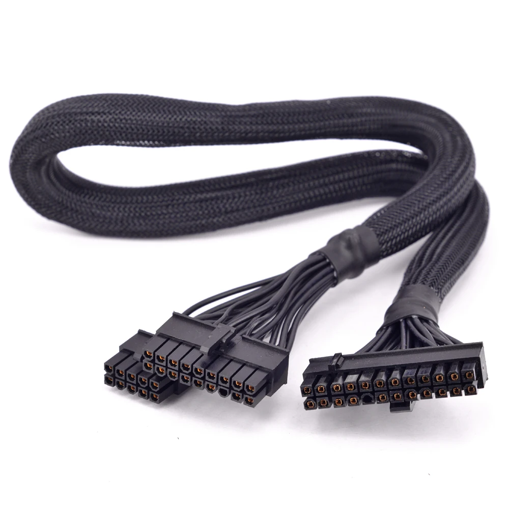 24Pin ATX Power Supply Cable 18+10Pin to 20+4 Pin Sleeved for Seasonic X-Series X-1250 X-1050 X-850 X-750 X-650 KM3 PSU Modular