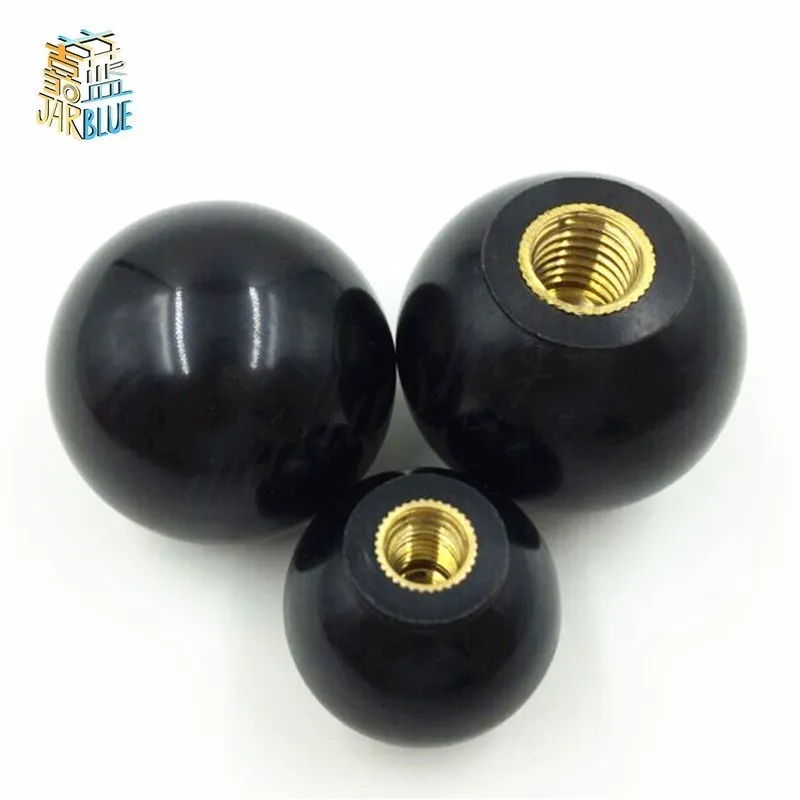 2pcs Black or Red Plastic M4/M5/M6/M8/M10/M12 M14/M16 Thread Ball Shaped Head Clamping Nuts Knob