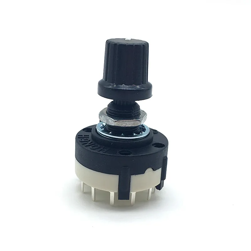 5pcs RS26 1 Pole 12 Position Selectable Band Rotary Channel Selector Switch Handle length 20MM with knob Ratory Switch With Caps