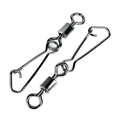 30PCS 2# 4# 6# 8#10# 12#14# Stainless Steel Fishing Connector Barrel Swivels Rolling Swivel Nice Snap Pin Fishing Accessories
