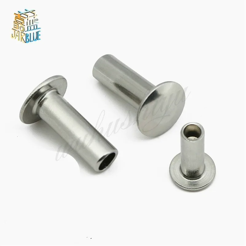 50PCS M4*4/5/6/8/9/10/12/1416/18/20/22/25  Aluminum Flat Round Head Half Hollow Shank Rivet Aluminum Rivet Nut