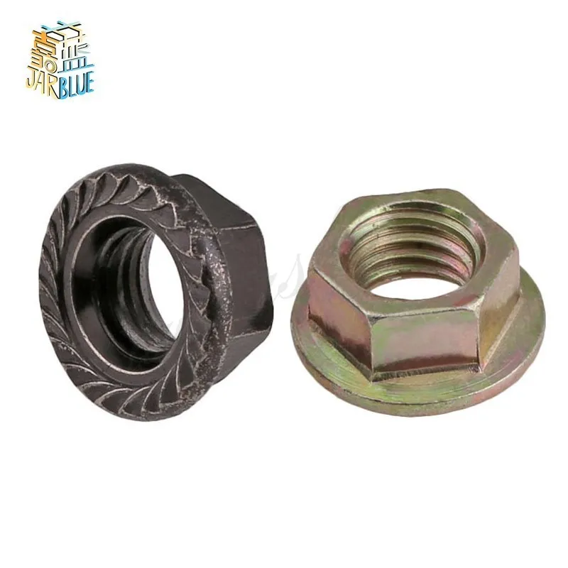 10-50PCS M3 M4 M5 M6 M8 M10 M12 Color Zinc Hexagonal Flange Nut / Flower Nut / Anti-skid Anti-loose