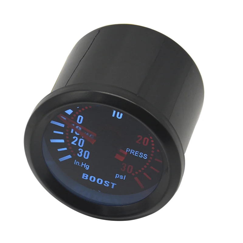 Dragon 52mm Black Shell White Backlight Car Turbo Boost Gauge  0~30 PSI Pointer Mechanics Vacuum Meter