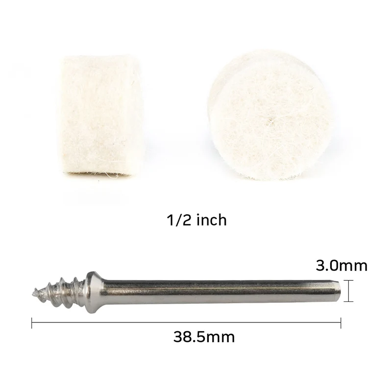 17PCS/lot Drill Attachment Felt Polishing Wheel Dremel Accessories Fits for Dremel Rotary Tools Dremel Tools 6.35mm