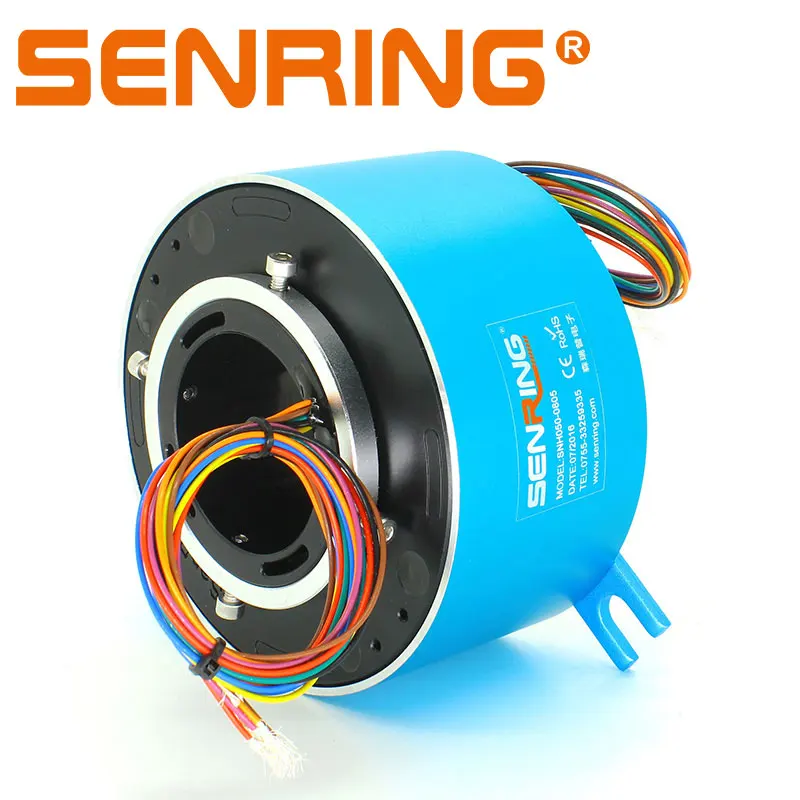 

Signal Transfer Slip Ring with OD119mm Hole Size 50mm Electronical Rotary Unions Aluminum Alloy Housing Material