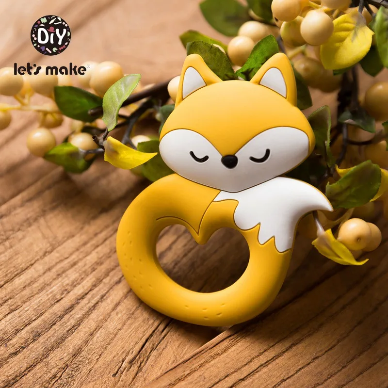 Let 'S Make 6Pcs Baby Teether Tiny Rod เกรดอาหารซิลิโคน Teething สำหรับฟันเด็กการ์ตูนฟ็อกซ์รูปสัตว์ซิลิโคน Teethers