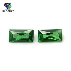 Free Shipping 2*4~9*11mm Rectangle Shape Green Cubic Zirconia Stone 5A Synthetic Gems CZ Stone For Jewelry