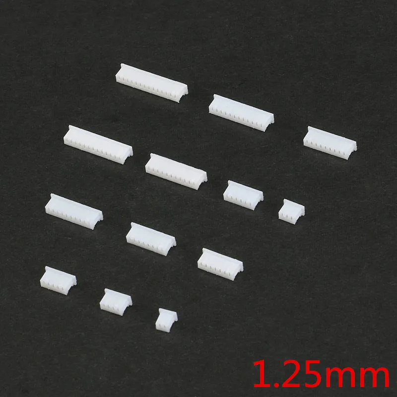 50Pcs/Lot JST 1.25mm Pitch Plastic Housing Female Connectors 2P/3P/4P/5P/6P/7P/8P/9P/10P Housing Case 1.25mm Connector