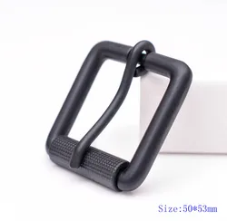 50X53MM (Inner 34mm) Rectangular Alloy Pin Single Prong Roller Black Buckle for Leather Belt 35mm