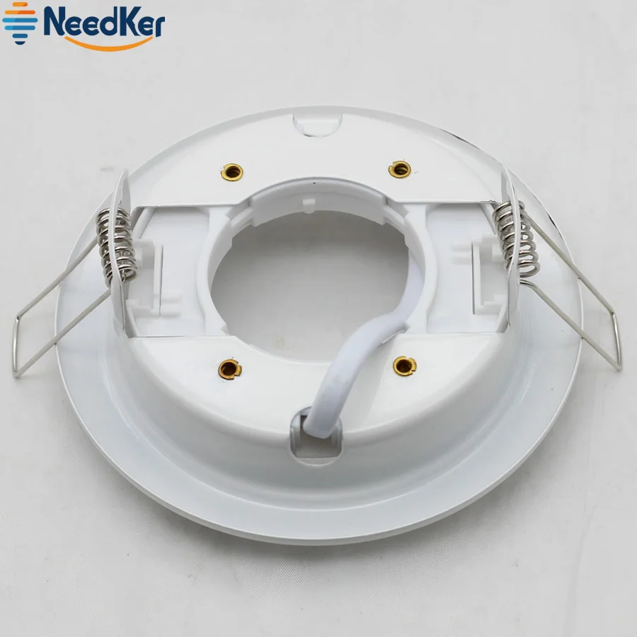 GX53 Led Lamp Holder Circular Iron White Silvery Body GX53 Lamp Bases With 10cm Wire For GX53 Led Light