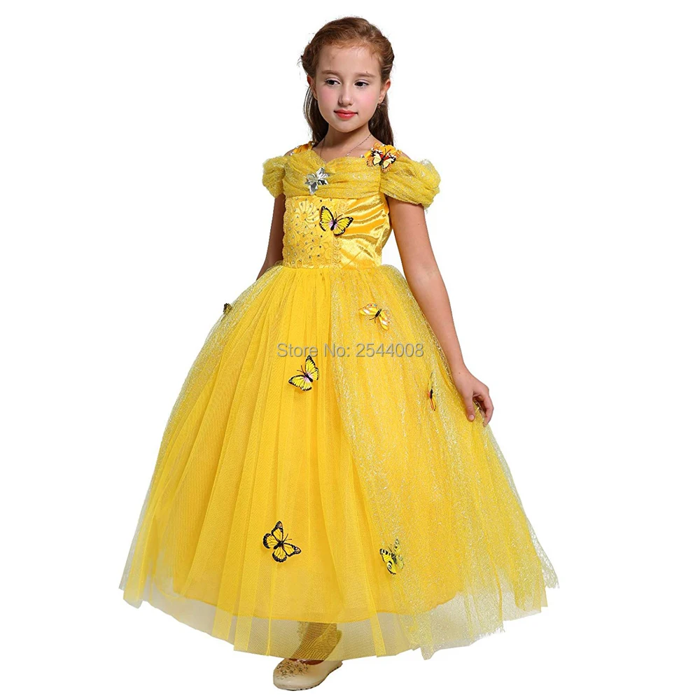 

New Girls Princess Cinderella Butterfly Dress Costume Dress Up Cosplay Halloween Christmas Purim Holiday Party Fancy Dress