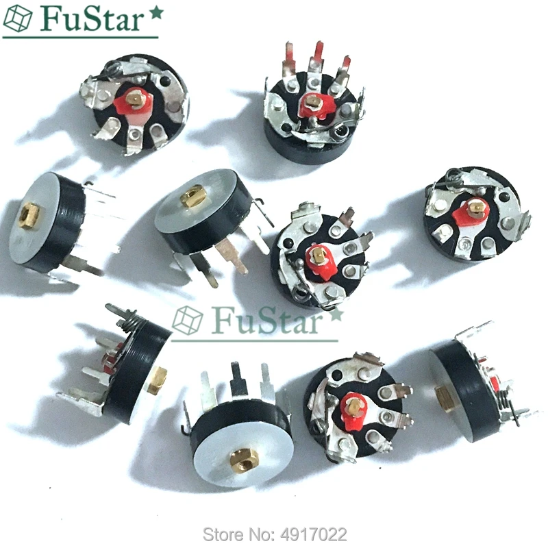 10PS/LOT 10K RV12 Straight Angle Radio Potentiometer RV12MM B503 B103 B10K B50K Power Amplifier Volume Potentiometer With Switch