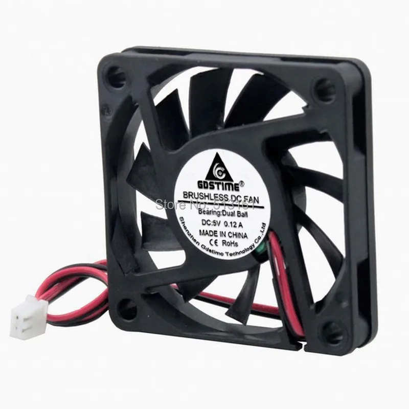 100pcs Gdstime Dual Ball DC 5V 60MM 6CM 60mm * 60mm * 10mm Brushless Computer Case Fan Industry Axial Fan