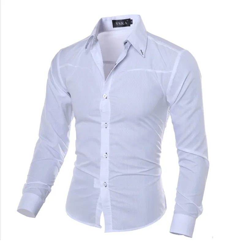 5XL Plus Size Brand-clothing Cotton Mens CIOTHING Solid Soft Men Shirt Long Sleeve Mens Shirts Casual Slim Fit Hot Sale 2021