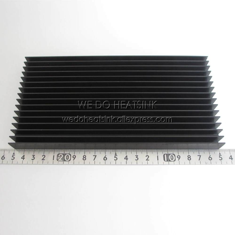 WE DO HEATSINK 1pcs 200x100x18mm Large Black Anodized Aluminum LED Heatsink Cooler Cooling