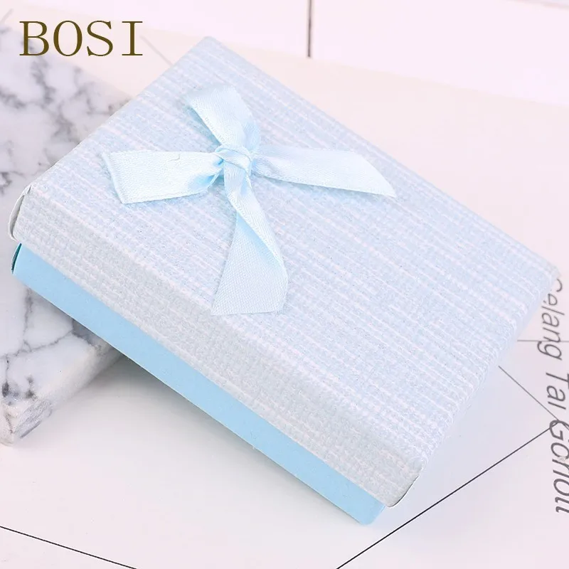 10 color Square Shiny box Engagement Ring For Earrings Necklace Bow jewelry box organizer Display jewellery 9*7*3cm Gift Box new