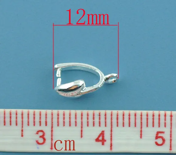 DoreenBeads-accesorio de plata Chapado en corazón, accesorio de 11x6mm (B07503), yiwu, 20 unidades