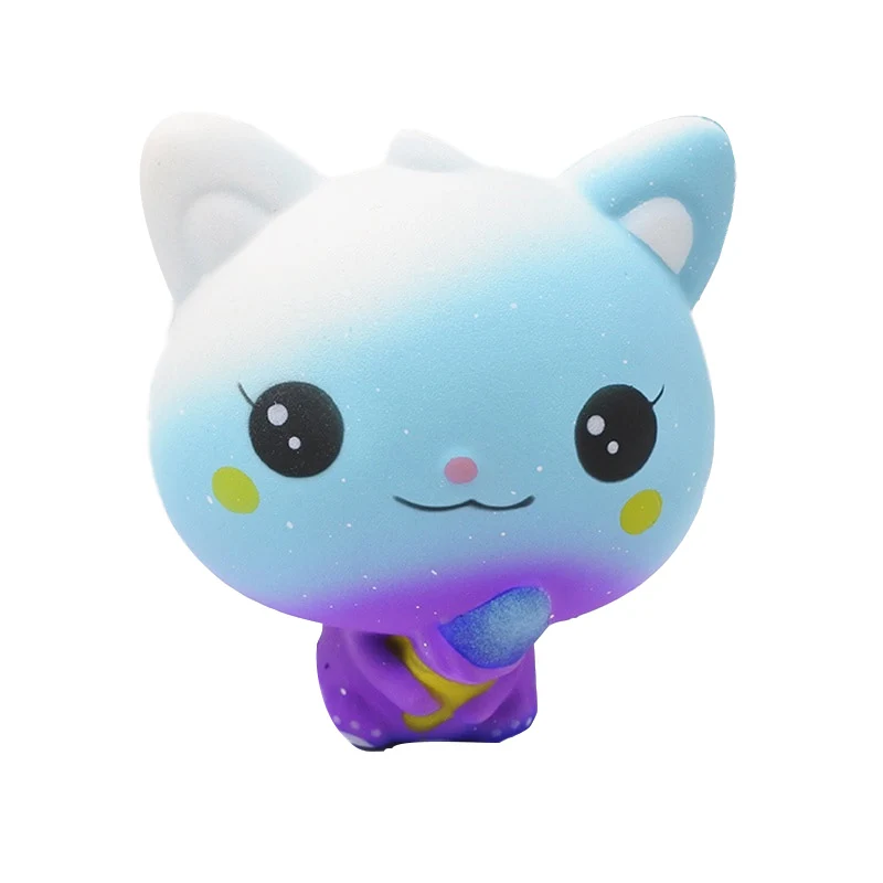 New Galaxy Ice Cream Cat Kitty Squishy Slow Rising Simulation Squeeze Decompression Kawaii Unicorn Squish Toy Stress Reliever