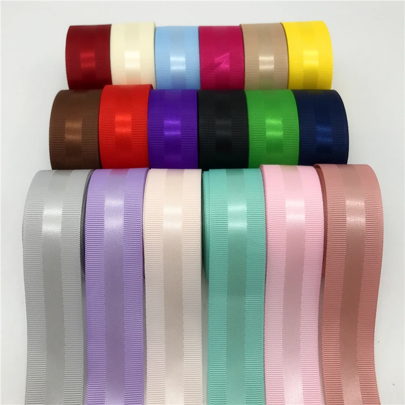 5yards/lot 1'' (25mm) Grosgrain Edge Satin Ribbon Hair Bow Party Christmas Wedding Decoration Grosgrain Ribbon