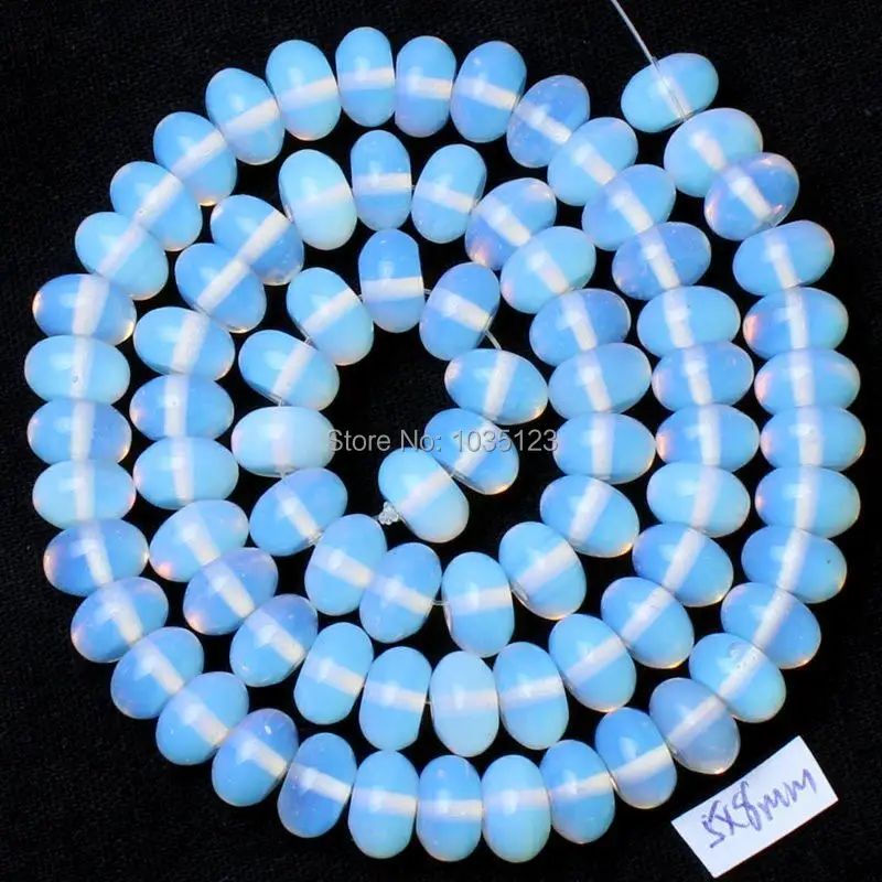 5x8mm Smooth Man-made Opals Rondelle Shape Loose Beads Strand 15