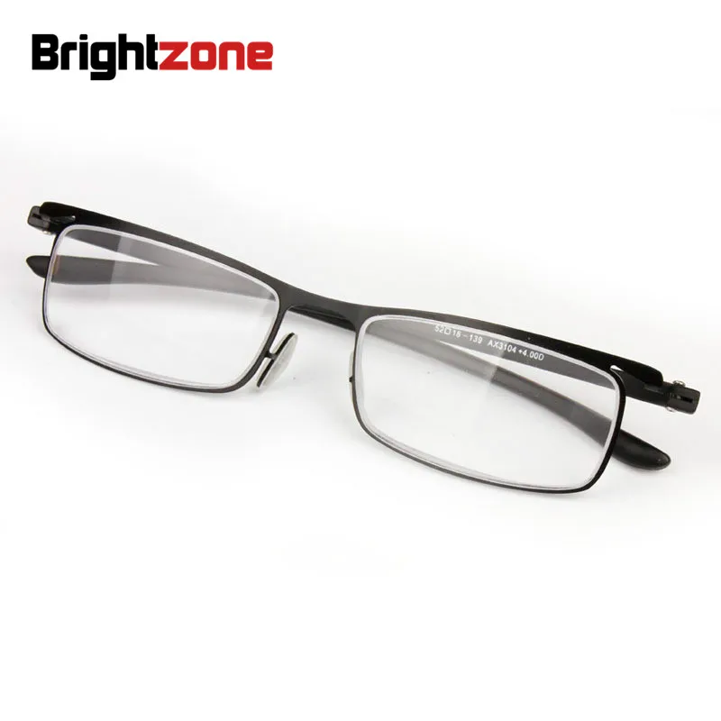 Brightzone Black Unbreakable Reading Glasses Men Women Ultralight Rimless Frame Toughness Presbyopic Diopter Anti Fatigue Lens