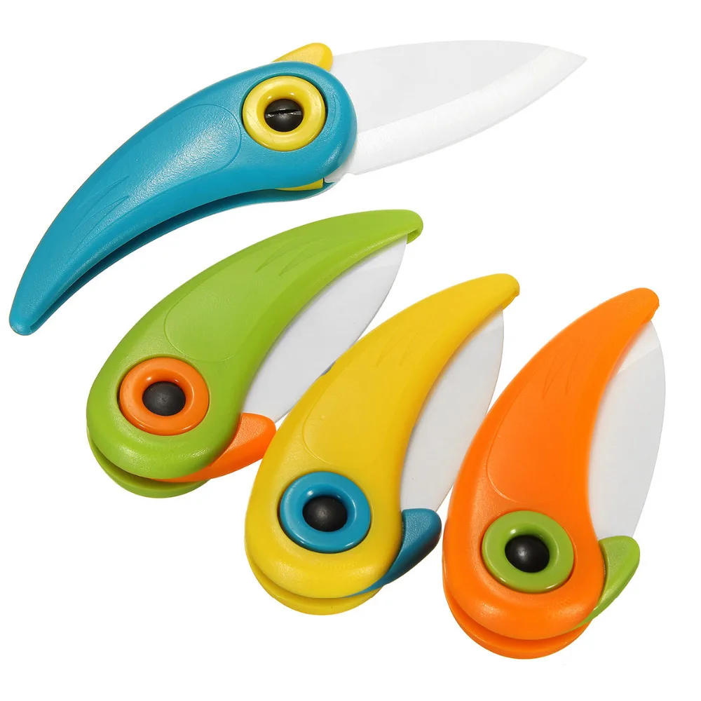 Peeler Mini Bird Cut Slice Picnic Lunch Fruit Cutlery Pocket Pare Peel bag box Vegetable Kitchen Blade Ceramic Fold Knife Cutter