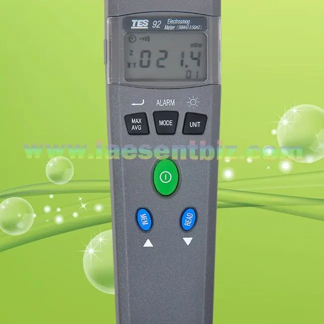 Imagem -05 - Detectores de Radiação Eletromagnética Portátil Digital Electrosmog Tester rf Detector Emf Medidor Freqüência 50 Mhz a 3.5 Ghz Tes-92