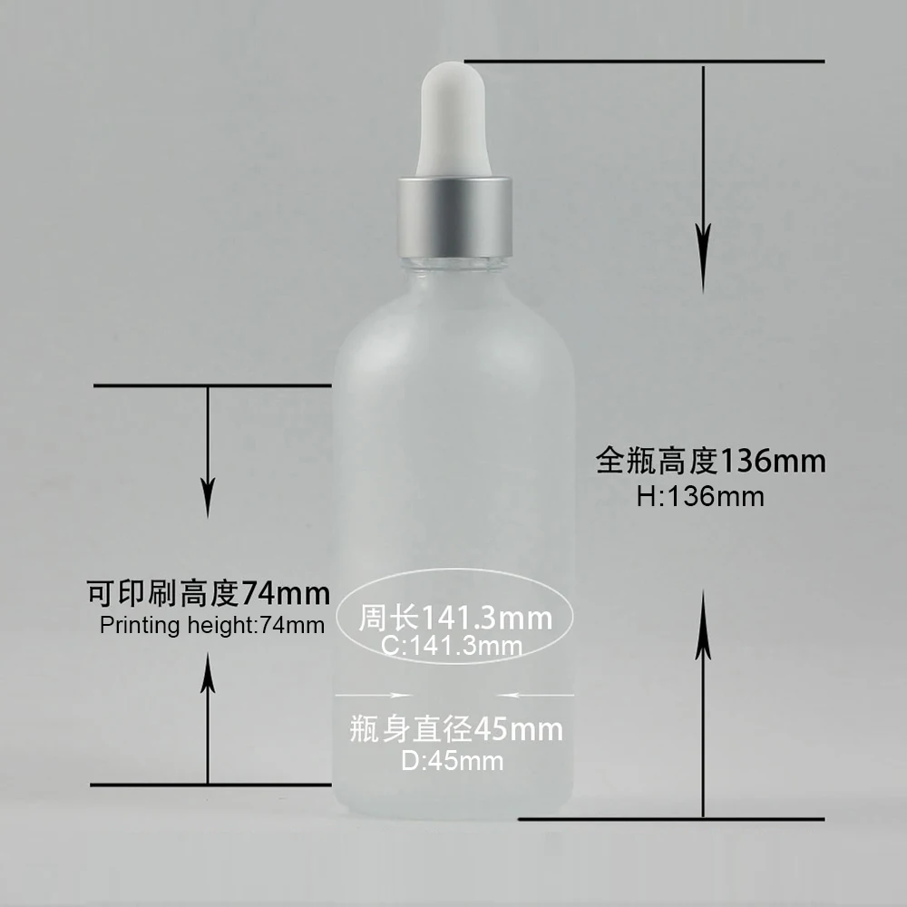 100ml glass dropper bottle sustainable cosmetic packaging clear frosted glass bottle for essential oil