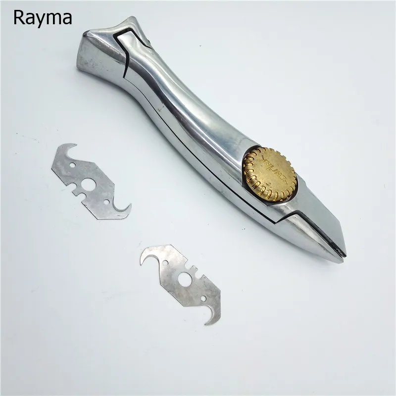 Rayma Dolphin shape PVC floor cutter knife,Zinc-aluminum alloy handle roll floor cutter,carpet handle cutter with 2 pcs blade