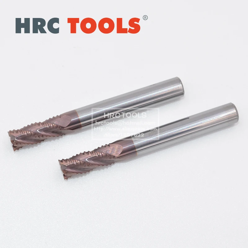 2pcs Carbide Roughing End mills CNC Mill Engraving Metal Cutter 6mm/8mm for Stainless Steel 4 Flutes Rough CNC Milling Tools