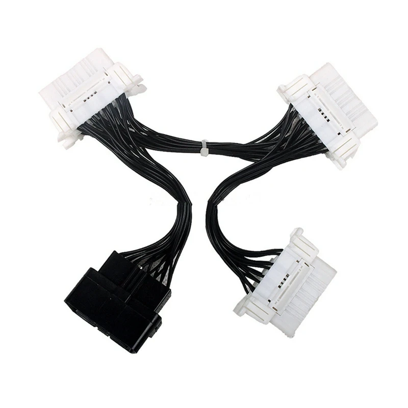 OBD2 OBD 2 OBD II Splitter Extension Y cable 1 To 3 Female 16 Pin   Scanner Connector Diagnostic