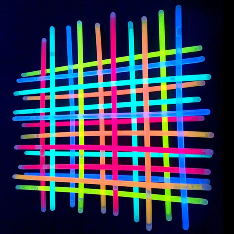 Christmas Party Neon Glowstick Light 100 Pcs Colorful Funny Game Glow in the Dark Fluorescent Bracelet Toy For Children