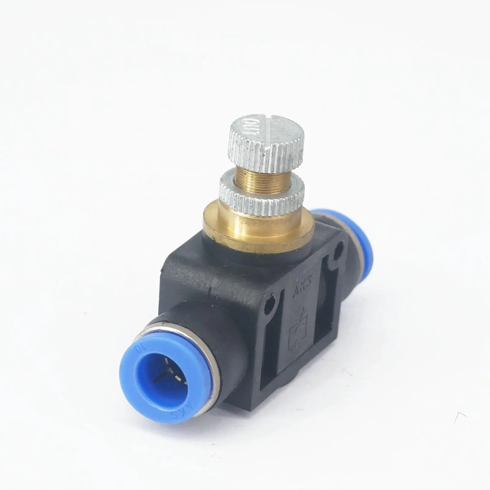 Push Fit Tube O/D 10mm Pneumatic Push In Flow Speed Control Valve Union Quick  Plastic Pneumatic tube fitting