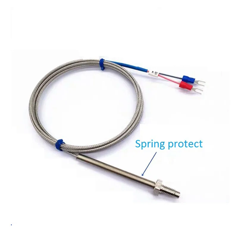 

10pcs/pack M6/M8 Screw Thermocouple with Stainless shielding wire 2*0.5mm can choose Type K/J/E