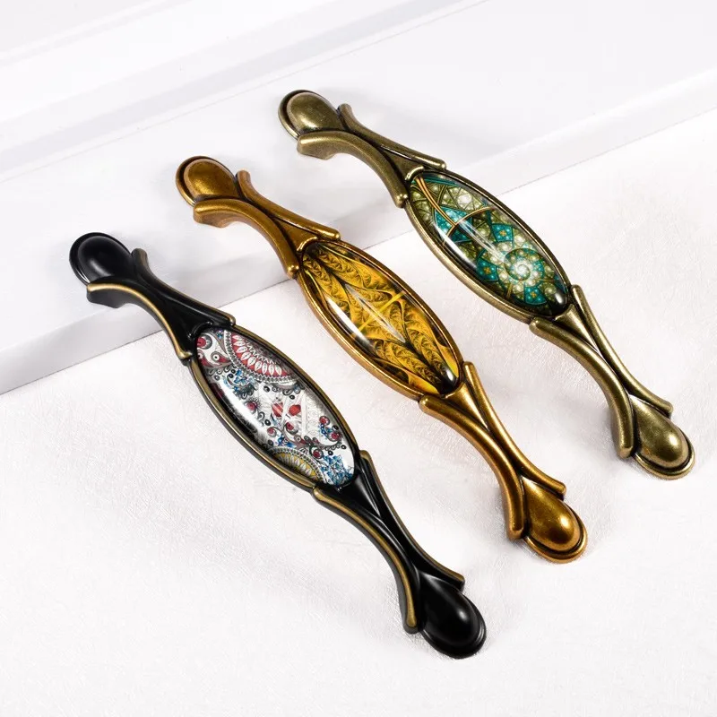 Vintage Furniture Handles Elegant Bronze Kitchen Cabinet Knobs and Handles Wardrobe Cupboard Door Handle Closet Drawer Pulls