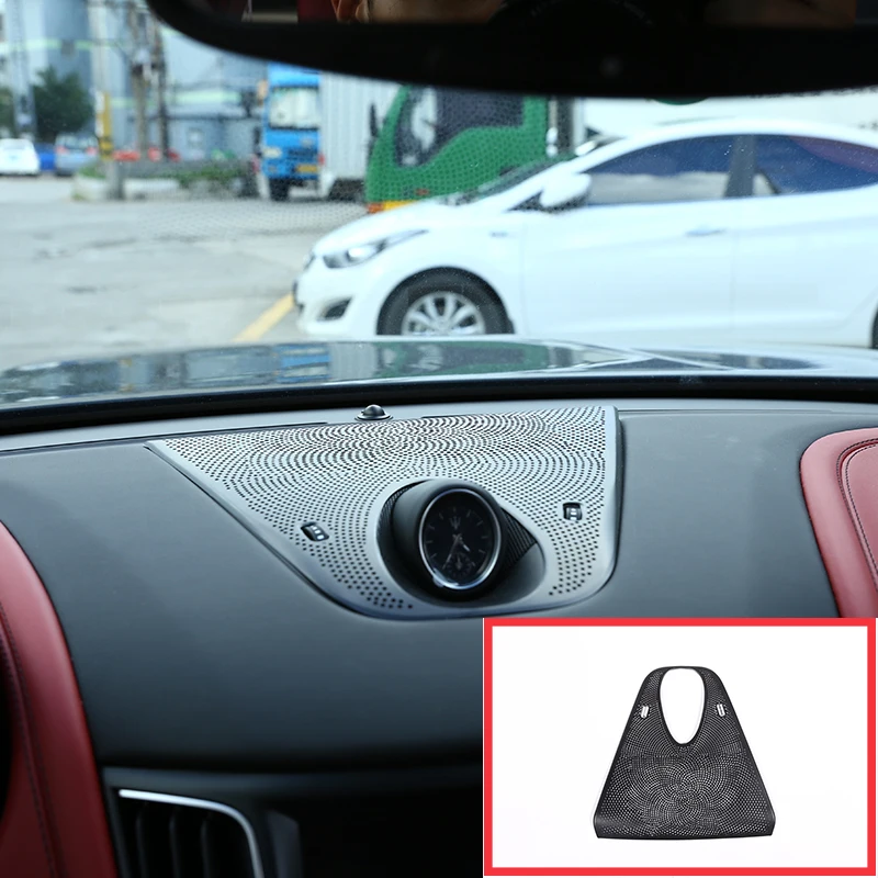 

1 Pcs For Maserati Levante Car-styling Black Titanium Dashboard Speaker Cover Trim Car Accessories