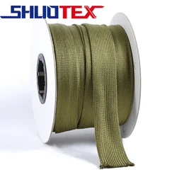 Military Green Polyester Wire Braided Casing